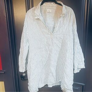 Sigrid Olsen Linen Striped Shirt